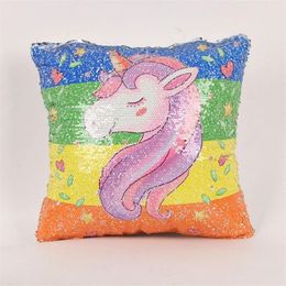 Sequin Pillow Case Creative Home Textiles Pillows Slip Glitter Reversible Sofa Cushion Covers For Women High Quality 13js ff