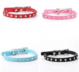 Cheap Leather Crystal Dog Collar