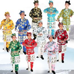 Traditional Operas Kungfu Fighter Man Clothing Mandarin Jacket + Pants + Hat Peking Opera Men's Drama Costumes Wusheng Clothes