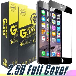 Full Cover Colour Tempered Glass Screen protector 9H 2.5D For iPhone 11 Pro Max X XR XS MAX 7 6 8 Plus J3 J7 prime aristo 2 K20 stylo 4 G5 G6
