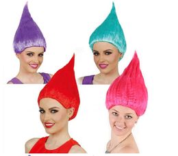 Christmas Trolls Wig for Kids Adults Costume Party Supplies Cosplay Wig 7 Colours Birthday Party Wigs football fan wigs
