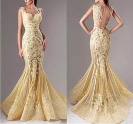 2019 Elie Saab Evening Dresses Lace Applique Mermaid Prom Gowns Sexy Sequins Illusion Arabic Special Occasion Dress Customised Party Dress