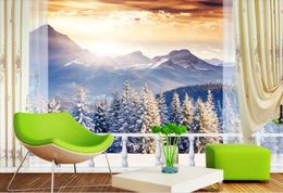 Custom 3d mural wallpaper Snowy mountain scenery TV Wall Wallpapers for living room Background wall European style wallpaper roll