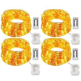 String Lights 20M 200 LEDs/10M 100LEDs Warm White White Multi Colour Remote Control RC Dimmable Waterproof <5 V IP65 Color-Changing