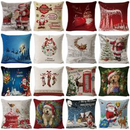 Christmas Pillowcase Christmas Dreamlike Night Sledge Snowflake Pillow Case Christmas Tree Birds Snowman Animal Pillow Cover