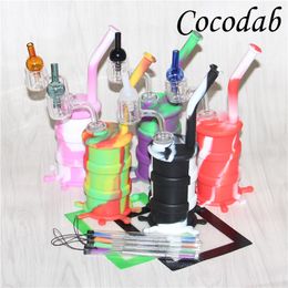 portable silicon barrel rigs for smoking dry herb unbreakable water percolator bong smoking oil concentrate pipe rigs thermal bangerdabber