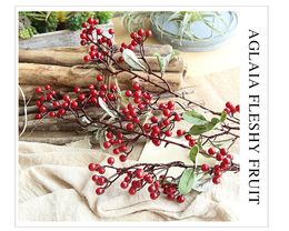 Berry branches simulation fruit Long Red Branch Christmas Crabapple For Christmas/Home/Party Decoration alibear Provided : MW56662