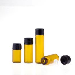 1ml 2ml 3ml Mini Amber Liquid Glass Bottle with Cap Small Essential Oil Clear Vials fast shipping F1558