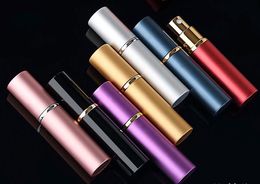 Perfume Bottle 5ml Aluminium Anodized Compact Perfume Aftershave Fragrance Glass Scent-Bottle Mixed Color New Wholesale