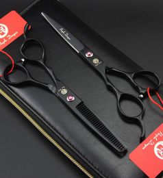 Left hand purple dragon 6.0 inch Lacquer black/purple/rose red/ black red cutting scissors/thinning scissors