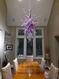 Pretty Purple Murano Chandeliers Lamp Modern Art Deco Hand Blown Glass AC 110V 220V LED Bulbs Style Italy Designer Chandelier