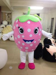2018 High quality honey Strawberry doll Fancy Dress Cartoon Adult Animal Mascot Costume free shipping