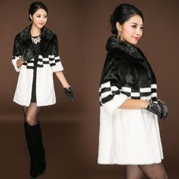 Korean style Luxury Winter ladies fur overcoat medium-long fashion top quality faux fox fur coat female Warm outerwear parkas