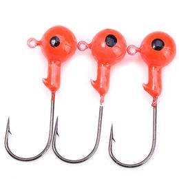 5Pcs Trulinoya 3.5g Spherical Jig Head Hook Metal Fishing Lure Bait Red Tungsten Jid Head Mold With High Quality Single Hook