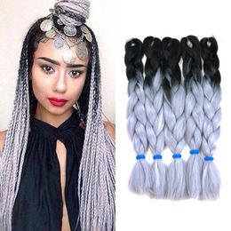 Ombre Colour Synthetic Xpression Braiding Hair 24inches 100g pack Jumbo Braids Kanekalon Xpression Braiding Hair Crochet Braids Hair