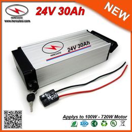 Big Capacity Lithium ion Battery 700W 24V 30Ah Electric Bicycle Battery used S amsung cell & 30A BMS + 2A charger FREE SHIPPING