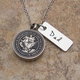 Cremation Department of United States Navy Badge Memorial Keepsake Urn Pendant Necklace with Filling Kit