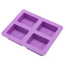 Four Hole Rectangular DIY Silicone Tree Soap Handmade Mold Four in one with tree patterns, soft and reusable