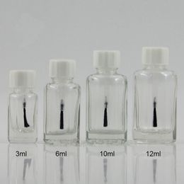 3ml 6ml 10ml Empty Nail Polish Bottle With Small Brush Nail Art Container Glass Nail Oil Bottles fast shipping F1024