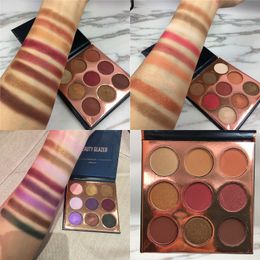 BELEZA VITRIFICADA 9 Colors Makeup Longa Duração Sombra Pallete Professional Burgundy Shimmer Matte Natural Eyeshadow Palette