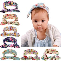 Children Headbands Bow Baby turban Knot Princess hairbands Kids Bunny Rabbit Ear Headband girls elastic Floral hair accessories