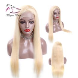 613 Blonde Volle Spitze Echthaar Perücken Für Schwarze Frauen Brasilianisches Remy Haar Gerade Vor Gezupft Mit Baby Haar Spitze frong Perücken