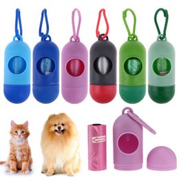 Pick-up Pet Bags portable Garbage Bags with Plastic pill Shape Storage Box Cat Dog Poo Clean-up Waste Bag Pet Cleaning Supplies