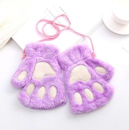 Funny Plush Bear paw gloves mittens Cat Plush Claw Glove Novelty soft girl warm gloves mittens 2pcs/pair