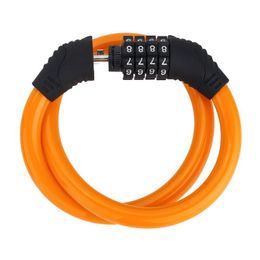 Bike Luminous Lock 4-Feet Basic Self Coiling Resettable Combination Bicycle cable Locks with Mounting Bracket with password code