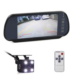 DIYKIT Wired 7 inch TFT LCD Display Car Mirror Monitor + LED Colour Night Vision Rear View Car Camera Video Parking System