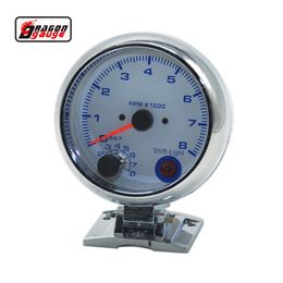 Dragon gauge 3.75"(95mm) Chrome shell White Backlight(Blue digital ) Auto Tachometer gauge RPM Mete Racing Refit