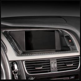 Carbon Fibre Sticker Car Inner Console GPS Navigation NBT Screen Frame Cover Trim Auto Accessories For Audi A4 B8 A5 09-16 Car sty311b