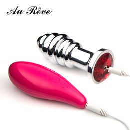 2018 New Vibrator 10 Speed Vibrating Anal Plug Special Threaded Stimulator Remote Control Butt Plug Anal Sex Toys For Men Women Y18102606