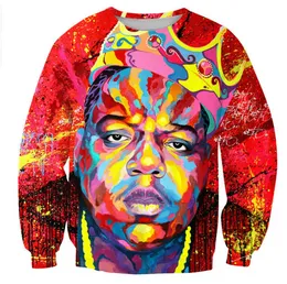 Super Star 3d Sweatshirts Christopher Wallace Classic Photo Tie-dye Sweat Biggie B.I.G. Mens Crewneck Hoodies Plus Size 5XL LMS0052