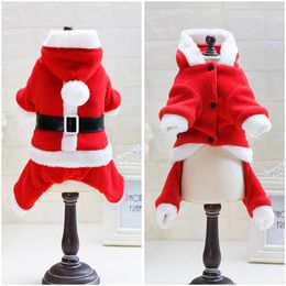 Christmas Pet Dog Clothes for Small Dogs Winter Warm Puppy Cat Clothing Jumpsuit Chihuahua Pug Hooded Coat Jackets Pets Costumes