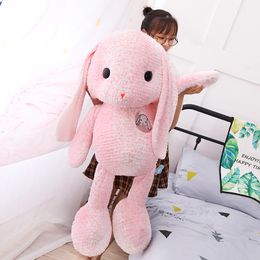 Kawaii Cartoon Rabbit Plush Toy Lop Ear Bunny Doll Pink Rabbit Stuffed Toys Girl sleeping Pillows 75cm 105cm DY50470