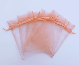 sheer candy bags Australia - 100pcs PEACH PINK Organza Wedding Party Favor Gift Candy Sheer Bags Jewelry Pouch