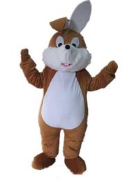 2018 High quality hot a brown bunny mascot costume with small mouth for adult to wear for sale