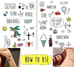 Hot Sale Harajuku Style Waterproof Temporary Tattoo Stickers Cute Pattern Cartoon Anime Funny Child Lady Hipster Stickers G123q