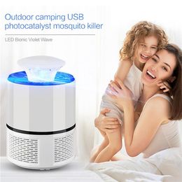 Wholesale USB Electric Mosquito Killer Lamp Pest Control Mosquito Killer Fly Trap LED Light Lamp Household Bug Insect Repeller Tools Zapper