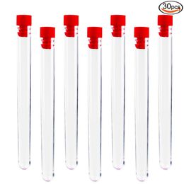 30pcs Clear Plastic Test Tubes with Caps 9ml, 15X100mm Suitable for Lab Test Tubes ,storage of spices, beads, liquid etc