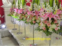 NEw style Tall Crystal Wedding Centrepiece Acrylic Flower Stand Centre Table Event Marriage Decoration best0324