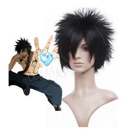 Fairytale Black Fullbuster Nylon Cosplay wavy hair Wig