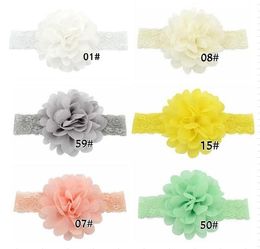 fashion Baby lace Flower Hairband silk Hair rope band knitted elastic headband Head Bands kids infant Hair band headwear wholesale