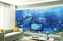 Underwater world television background wall 3d murals wallpaper for living room