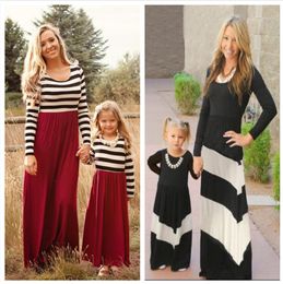 Mommy And Me Family Matching Clothes Mother And Daughter Dresses Family Matching Clothes Kids Parent Children Patchwork Stripe DressOutfits