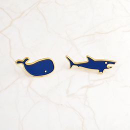 QIHE Jewellery Shark and whale pin Animal brooches Cute Tiny Lapel pins Men women brooches Backpack Hats Accessories