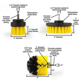 New 3PC Power Scrub Drill Brush Cleaning Brush Bathroom Floor Tub Shower Toilet Grout Clean Power Scrubber Cleaning Brush Kit