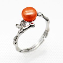 Wholesale fashion S925 silver freshwater pearl ring, pearl 28 colors (free shipping, pearls to be purchased separately)