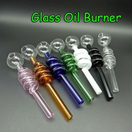 New 7 Colors Glass Water Pipe Cheap Cool Mini Borosilicate Pyrex Glass Smoke Pipe Oil Burner Bubbler Bong Rig Water Pipes